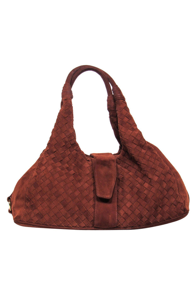 Current Boutique-Bottega Veneta - Brown Suede Woven Handbag