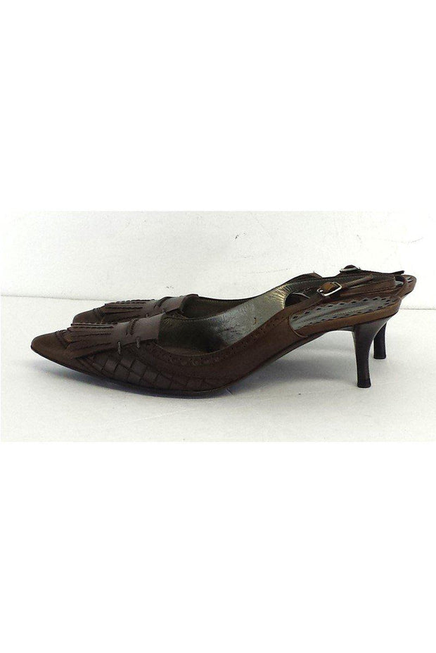 Current Boutique-Bottega Veneta - Dark Brown Leather Heels Sz 6