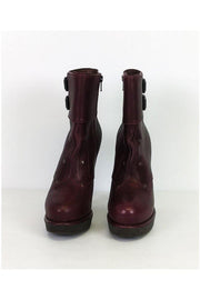 Current Boutique-Bottega Veneta - Maroon Leather Booties Sz 8.5
