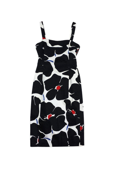 Current Boutique-Boutique Moschino - Black & White Floral Cotton Dress Sz 6