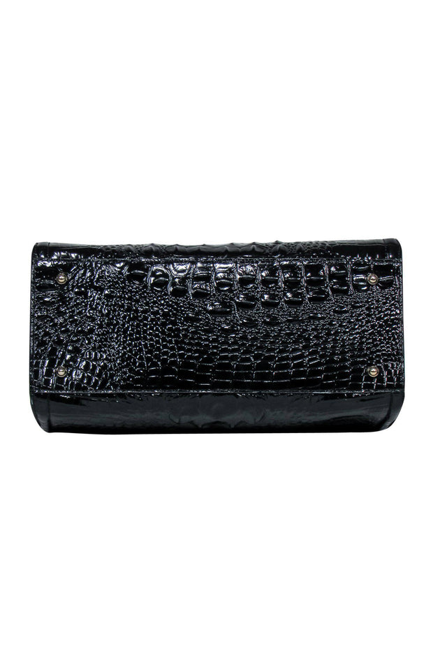 Current Boutique-Brahmin - Black Patent Leather Alligator Embossed Tote