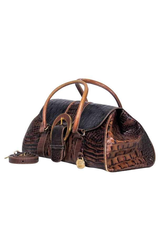 Brahmin | Bags | Brahmin Pecan Handbag Alligator Crossbody Vintage |  Poshmark