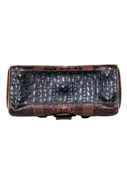 Current Boutique-Brahmin - Brown Alligator Embossed Handbag