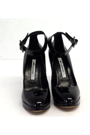 Current Boutique-Brian Atwood - Black Patent Leather Ankle Strap Pumps Sz 7