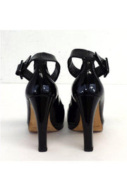 Current Boutique-Brian Atwood - Black Patent Leather Ankle Strap Pumps Sz 7