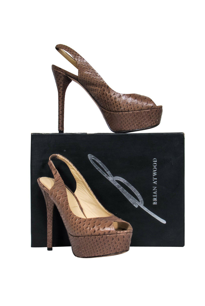 Brian atwood sale snakeskin pumps