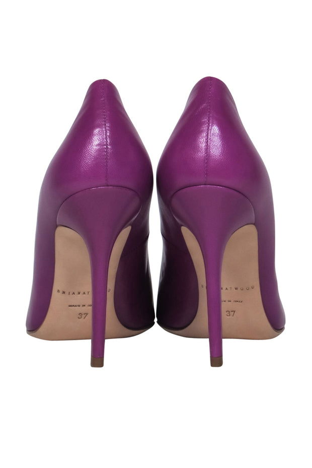 Current Boutique-Brian Atwood - Purple Leather Pointed Toe Pumps Sz 7