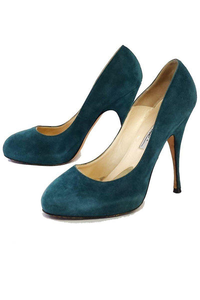 Current Boutique-Brian Atwood - Teal Suede Pumps Sz 8