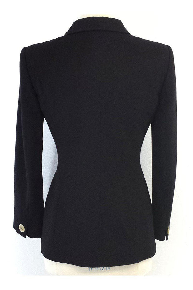 Current Boutique-Brioni - Black Cashmere & Wool Double Breasted Jacket Sz 6