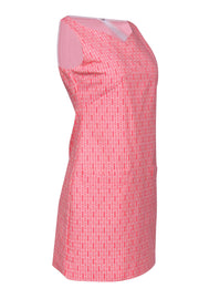 Current Boutique-Britt Ryan - White & Pink Graphic Printed Sheath Dress Sz 2