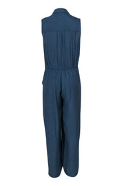 Current Boutique-Brochu Walker - Aegean Blue Sleeveless Wide Leg Jumpsuit w/ Tie Sz M