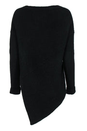 Current Boutique-Brochu Walker - Black Knitted Sweater w/ Asymmetrical Hem & High Side Slit Sz S