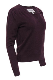 Current Boutique-Brochu Walker - Burgundy V-Neck Cashmere Sweater Sz XS