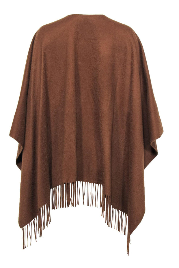 Current Boutique-Brooks Brothers - Brown Cashmere Fringed Shawl OS
