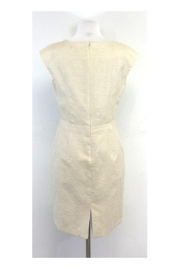 Current Boutique-Brooks Brothers - Cream V-Neck Textured Dress Sz 6