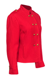 Current Boutique-Brooks Brothers - Red Wool Jacket w/ Gold-Toned Buttons Sz 12