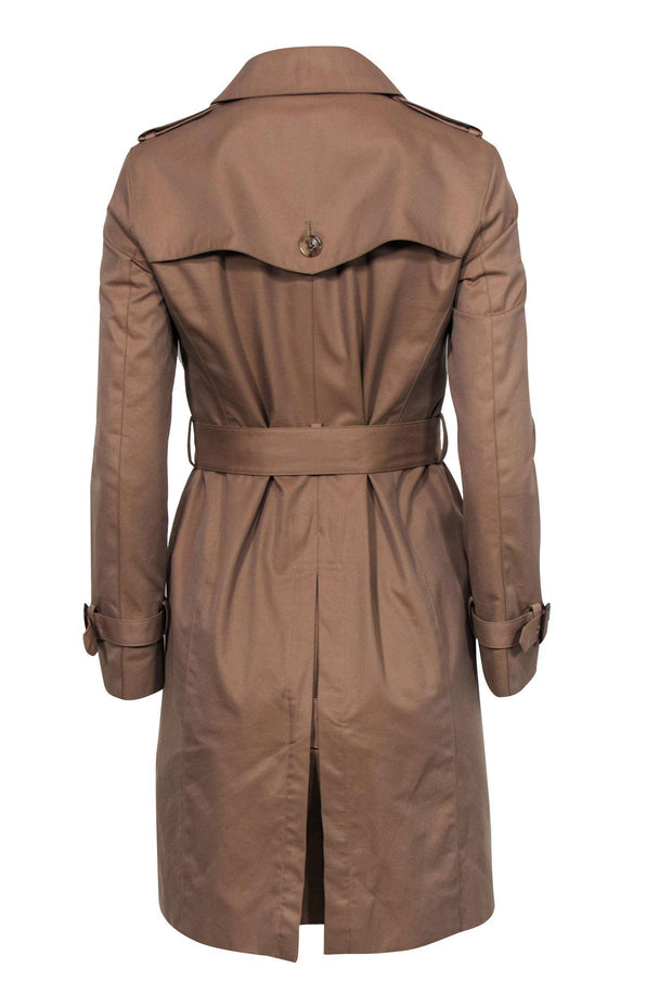 Current Boutique-Brooks Brothers - Tan Double Breasted Double Lined Trench Coat Sz 4P