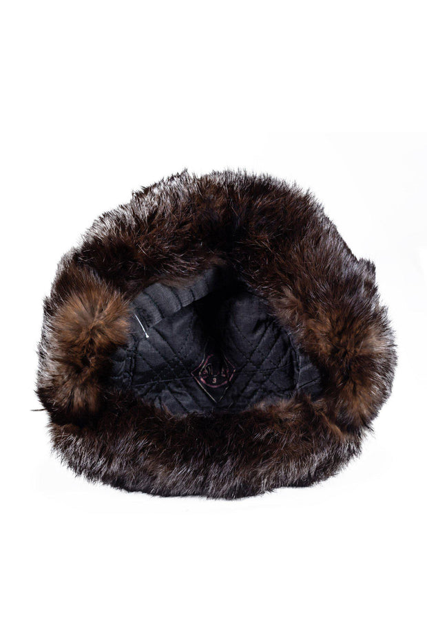 Current Boutique-Brown Rabbit Fur Ski-Style Hat
