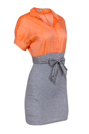Current Boutique-Brunello Cucinelli - Bright Orange & Gray Collared Dress Sz M