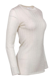 Current Boutique-Brunello Cucinelli - Cream Sparkly Ribbed Sweater Sz M