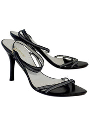 Current Boutique-Bruno Magli - Black Leather Strappy Heels Sz 10
