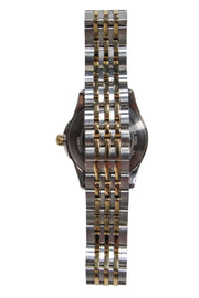 Current Boutique-Bulova - Silver & Gold Chain Link Watch w/ Navy Face