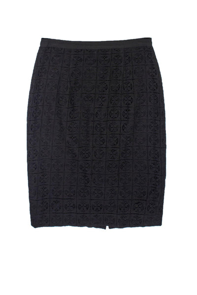 Current Boutique-Burberry - Black Eyelet Lace Pencil Skirt Sz 6