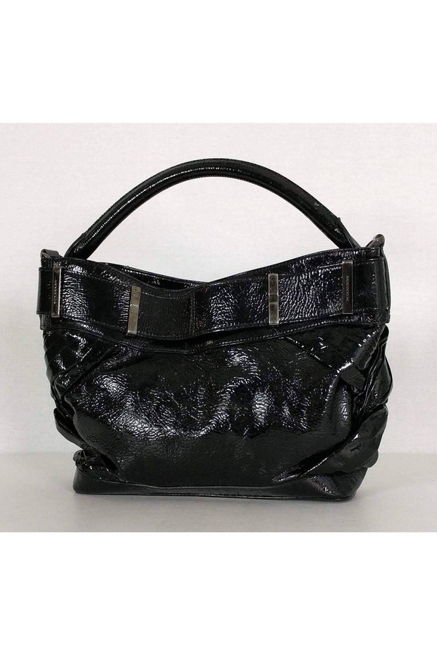 Current Boutique-Burberry - Black Patent Leather Shoulder Bag