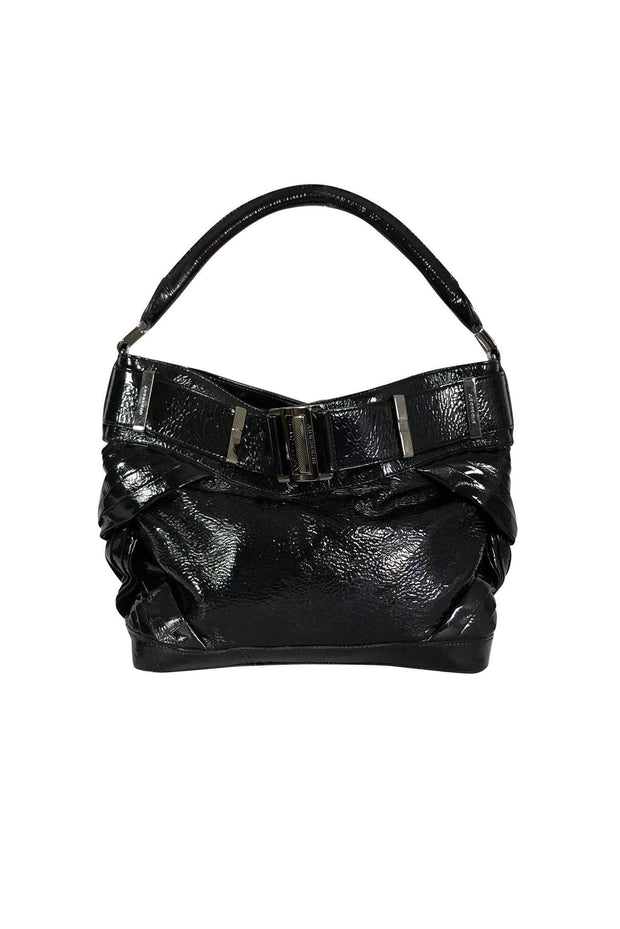 Current Boutique-Burberry - Black Patent Leather Shoulder Bag