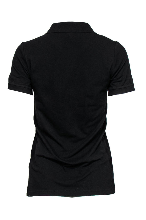 Current Boutique-Burberry - Black Short Sleeve Quarter Button-Up Polo Shirt Sz S