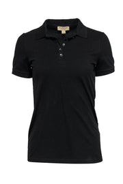 Current Boutique-Burberry - Black Short Sleeve Quarter Button-Up Polo Shirt Sz S