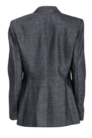 Current Boutique-Burberry - Black & White Woven Wool Blend Blazer Sz 10