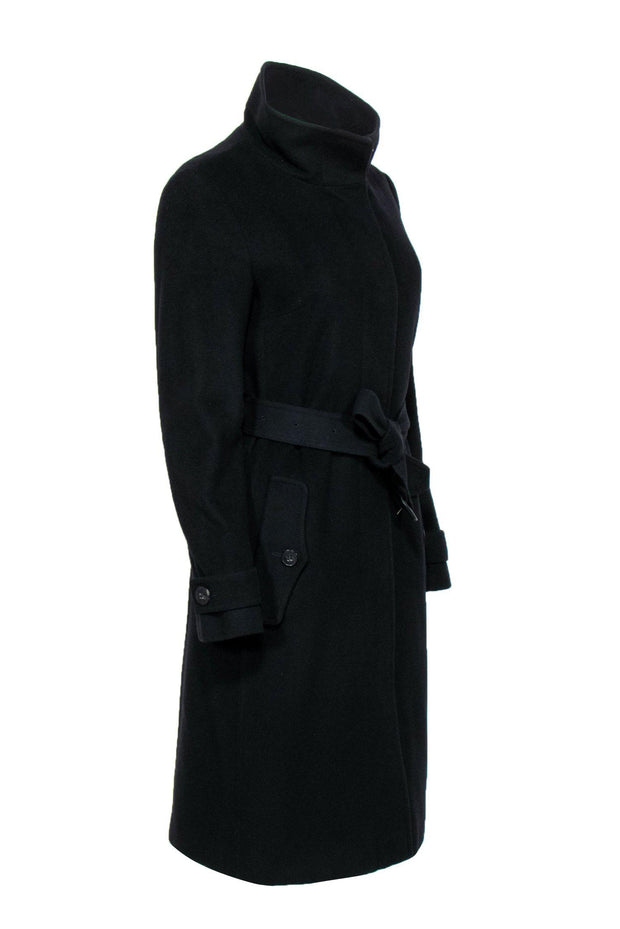 Current Boutique-Burberry - Black Wool Blend Longline Coat Sz 8