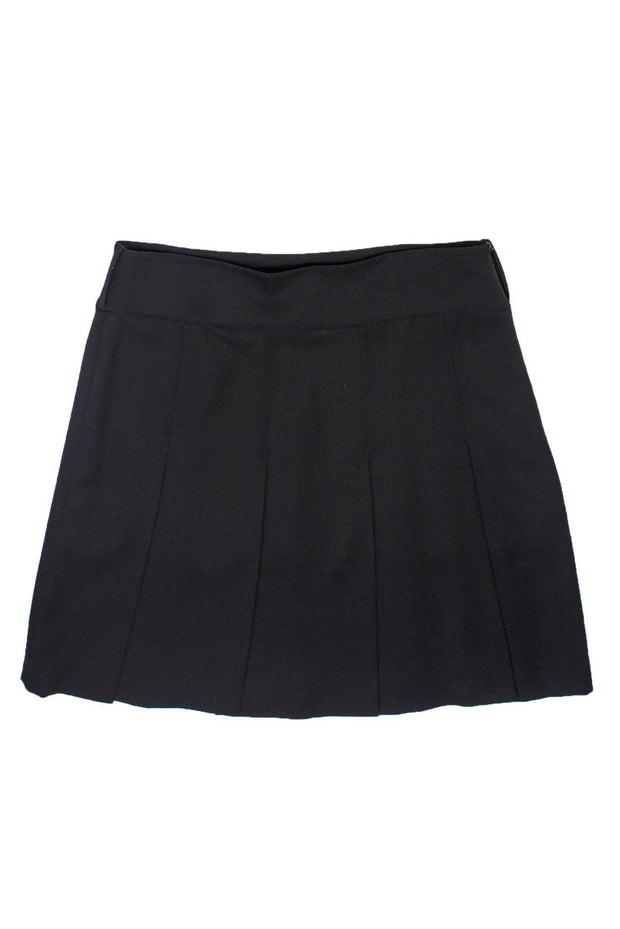 Current Boutique-Burberry - Black Wool Pleated Skirt Sz 12