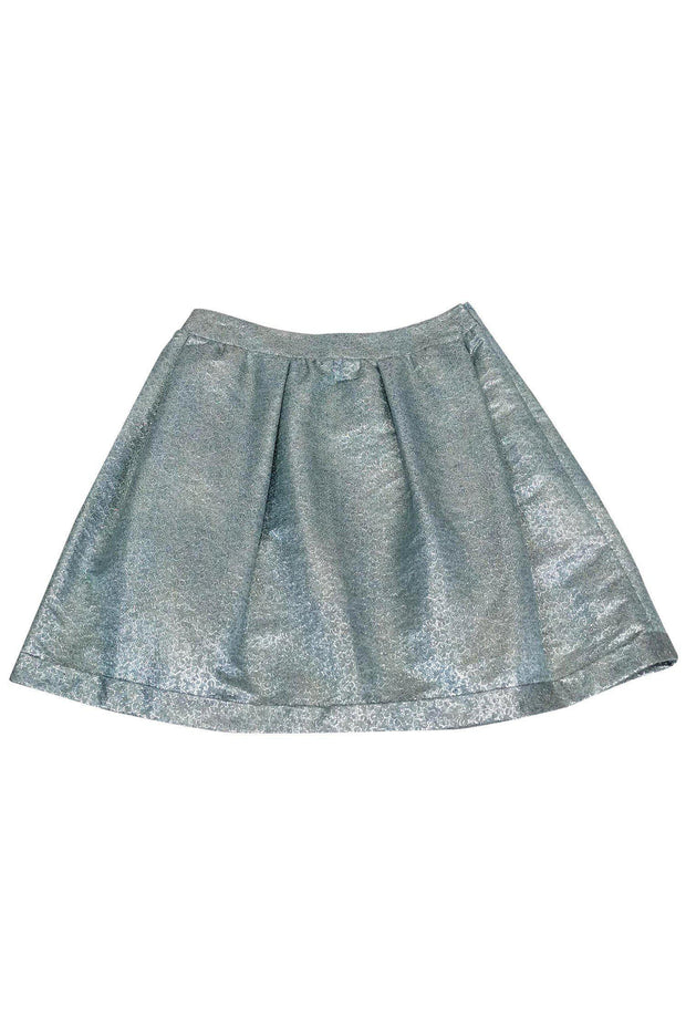 Current Boutique-Burberry - Blue & Silver Textured Skirt Sz 6