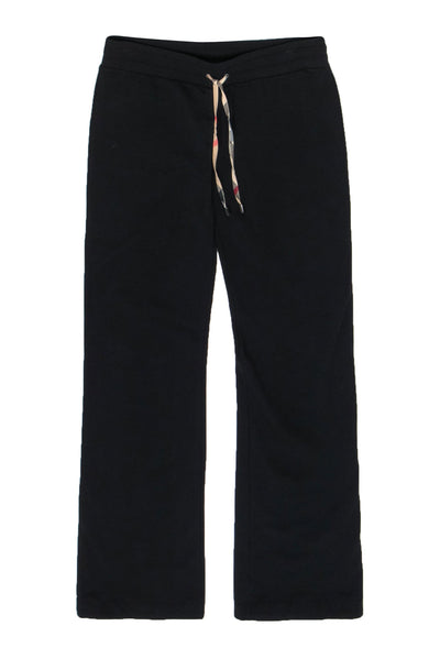 Current Boutique-Burberry Brit - Black Wide Leg Drawstring Sweatpants Sz S
