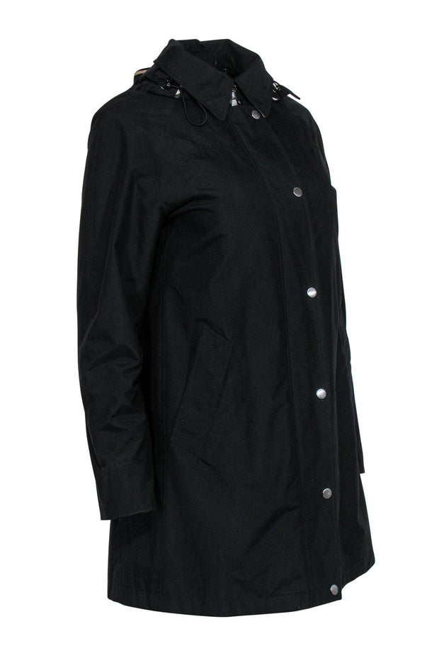 Current Boutique-Burberry Brit - Black Zip-Up Hooded Jacket w/ Removable Lining Sz 2P