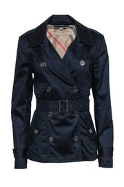 Current Boutique-Burberry Brit - Navy Double Breasted Button-Up Jacket Sz 8