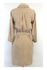 Current Boutique-Burberry Brit - Tan Silk Button-Up Top Dress Sz 6