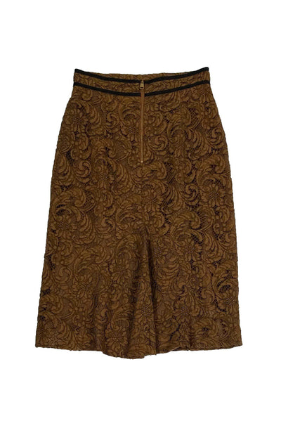 Current Boutique-Burberry - Brown Lace Pencil Skirt Sz 4