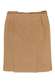 Current Boutique-Burberry - Camel Colored Wool Blend Pencil Skirt w/ Belt Sz 6