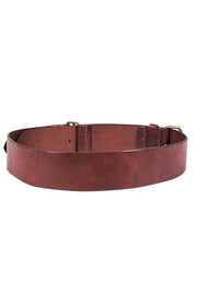 Current Boutique-Burberry - Chestnut Brown Leather Belt w/ Large Buckle