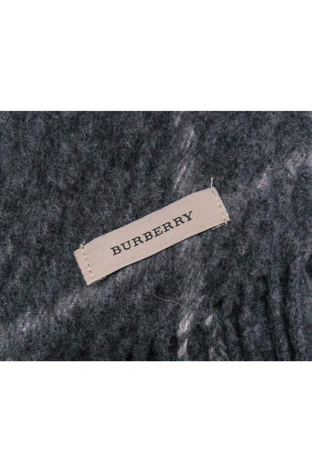 Current Boutique-Burberry - Dark Grey Cashmere & Wool Plaid Scarf