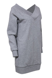 Current Boutique-Burberry - Gray Off-the-Shoulder Sweatshirt Dress Sz S