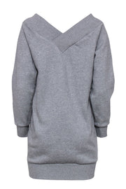Current Boutique-Burberry - Gray Off-the-Shoulder Sweatshirt Dress Sz S