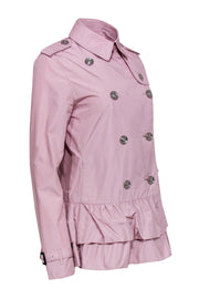 Current Boutique-Burberry - Light Pink Double Breasted Button-Up Jacket w/ Peplum Sz 8