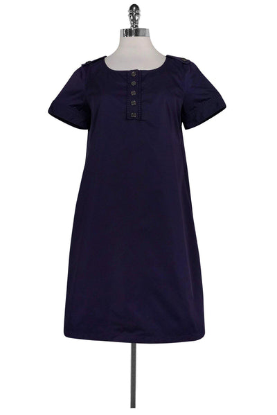 Current Boutique-Burberry London - Plum Short Sleeve Shift Dress Sz 6