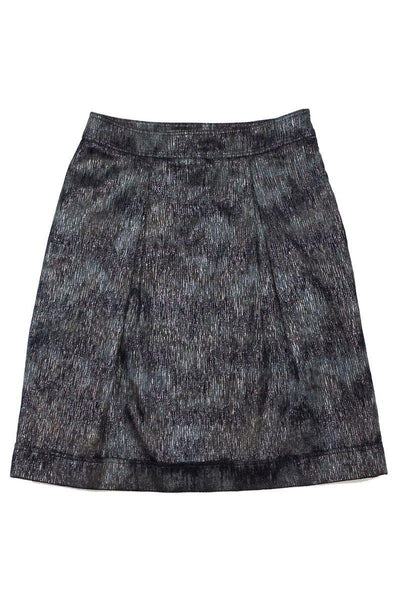 Current Boutique-Burberry - Metallic Grey, Black, Olive & Blue Skirt Sz 4
