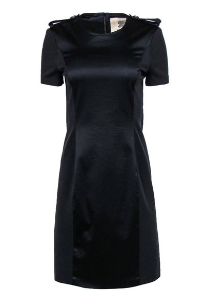 Current Boutique-Burberry - Navy & Black Paneled Short Sleeve Sheath Dress Sz 6