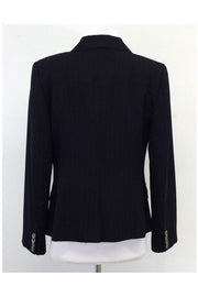 Current Boutique-Burberry - Navy Wool Pinstripe Jacket Sz 8